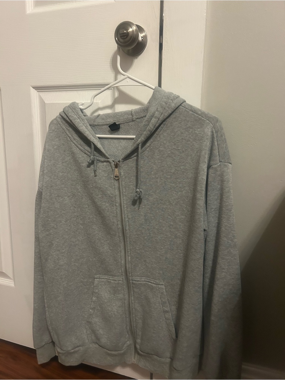 Classic Light Gray Zip-Up Hoodie